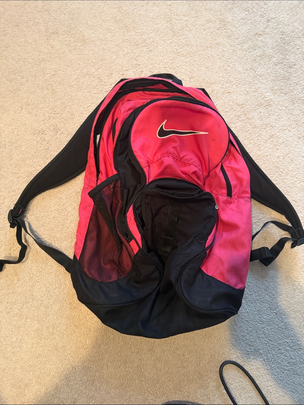 Nike Hot Pink and Black Sports Backpack